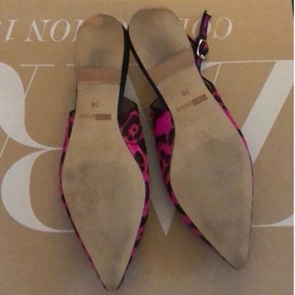 Matiko Fuchsia Pink Leopard Pointed Toe Flats 6 36 - Picture 6 of 7